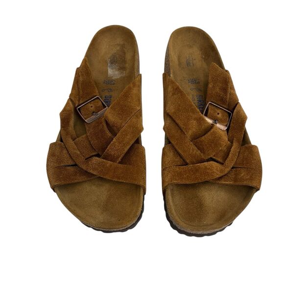 Birkenstock Lugano Suede Sandals Brown Cork Footbed Slide EU 43 Men 10 Women 12 main image 4